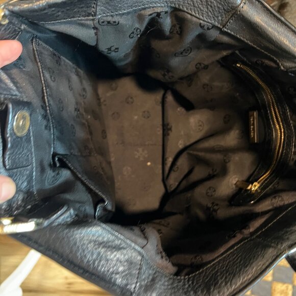 RARE!! AUTHENTIC TORY BURCH BLACK LEATHER JESSICA SHOULDER BAG - Picture 8 of 10